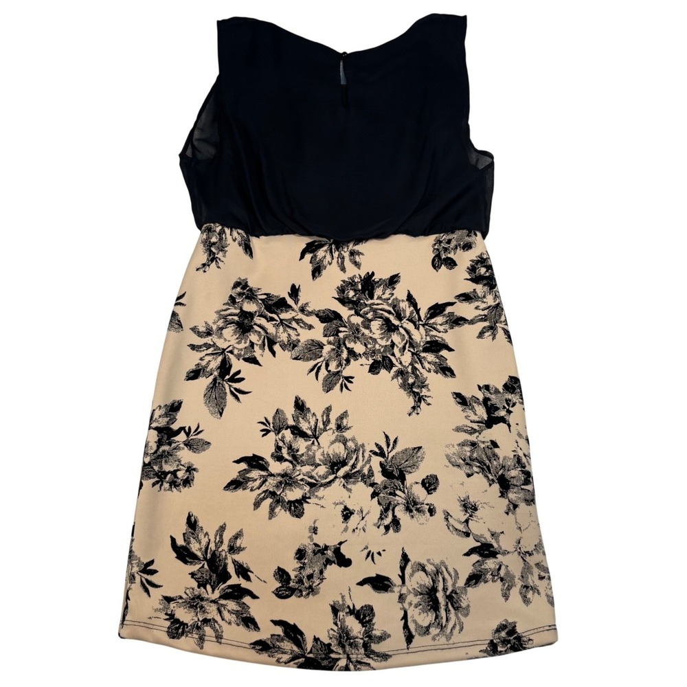 marianne floral formal black beige mini dress coquette chic office siren Y2K - Picture 7 of 9